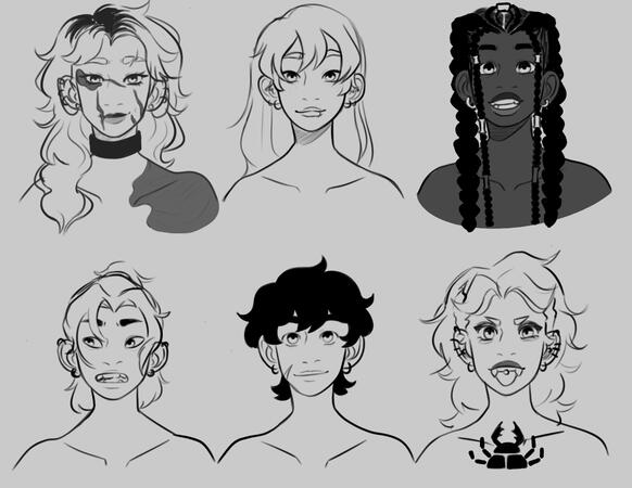 Soo-rin, Taeju, Alex, Deniz, Ajax, Kat